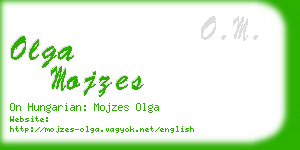 olga mojzes business card